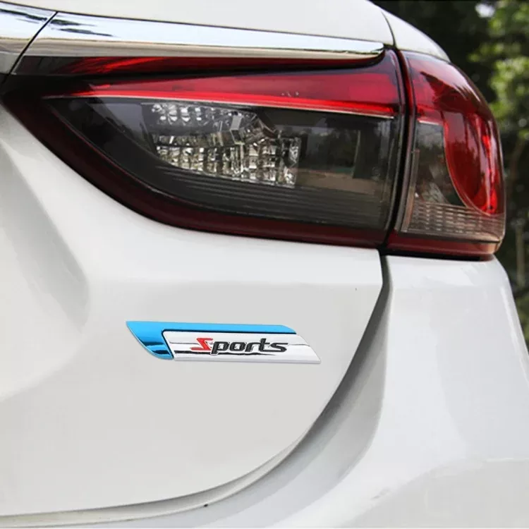 1 Pair Car SPORTS Personalized Aluminum Alloy Decorative Stickers, Size: 11.5 x 2.5 x 0.5cm, SPORTS